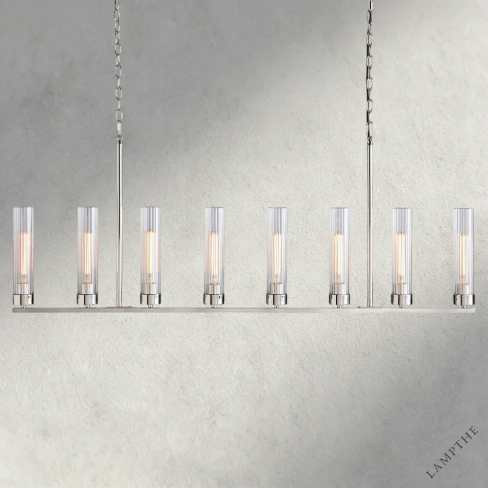 8 Light / Nickle Andreas Linear Chandelier