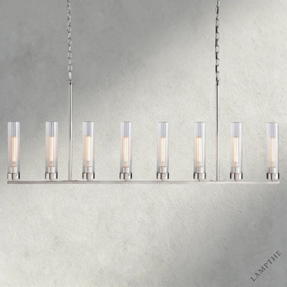 8 Light / Nickle Andreas Linear Chandelier