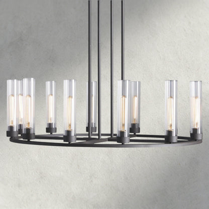 12 Light / Bronze Andreas Round Chandelier 10/ 12 Light