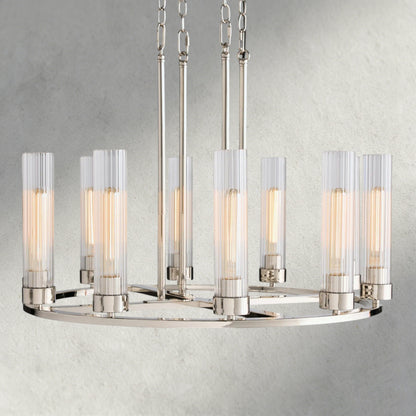 10 Light / Nickle Andreas Round Chandelier 10/ 12 Light