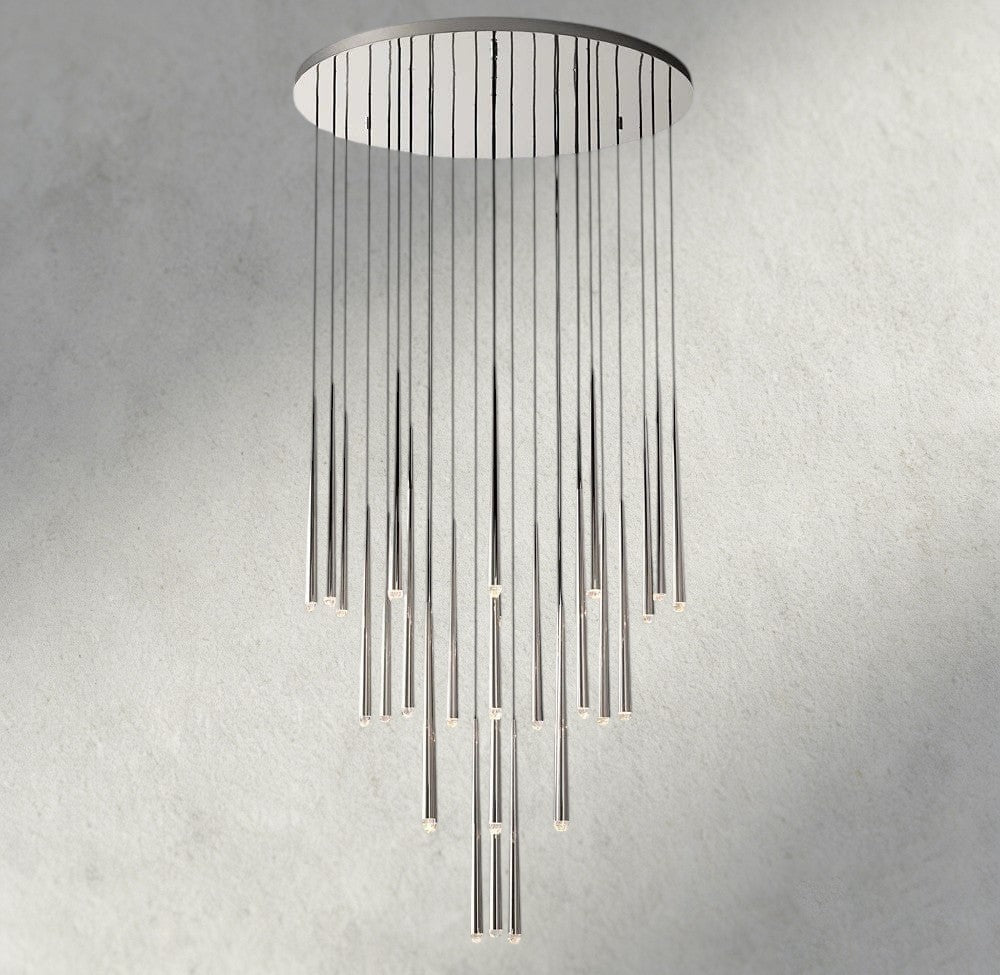 48 / Nickel Aquitaine Round Chandelier 18", 24", 30", 48"