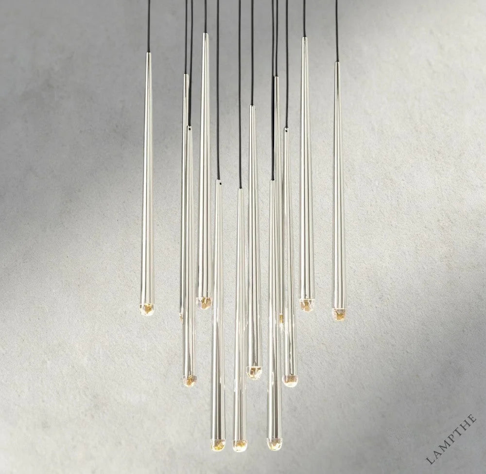 24" / Nickel Aquitaine Round Chandelier 18", 24", 30", 48"