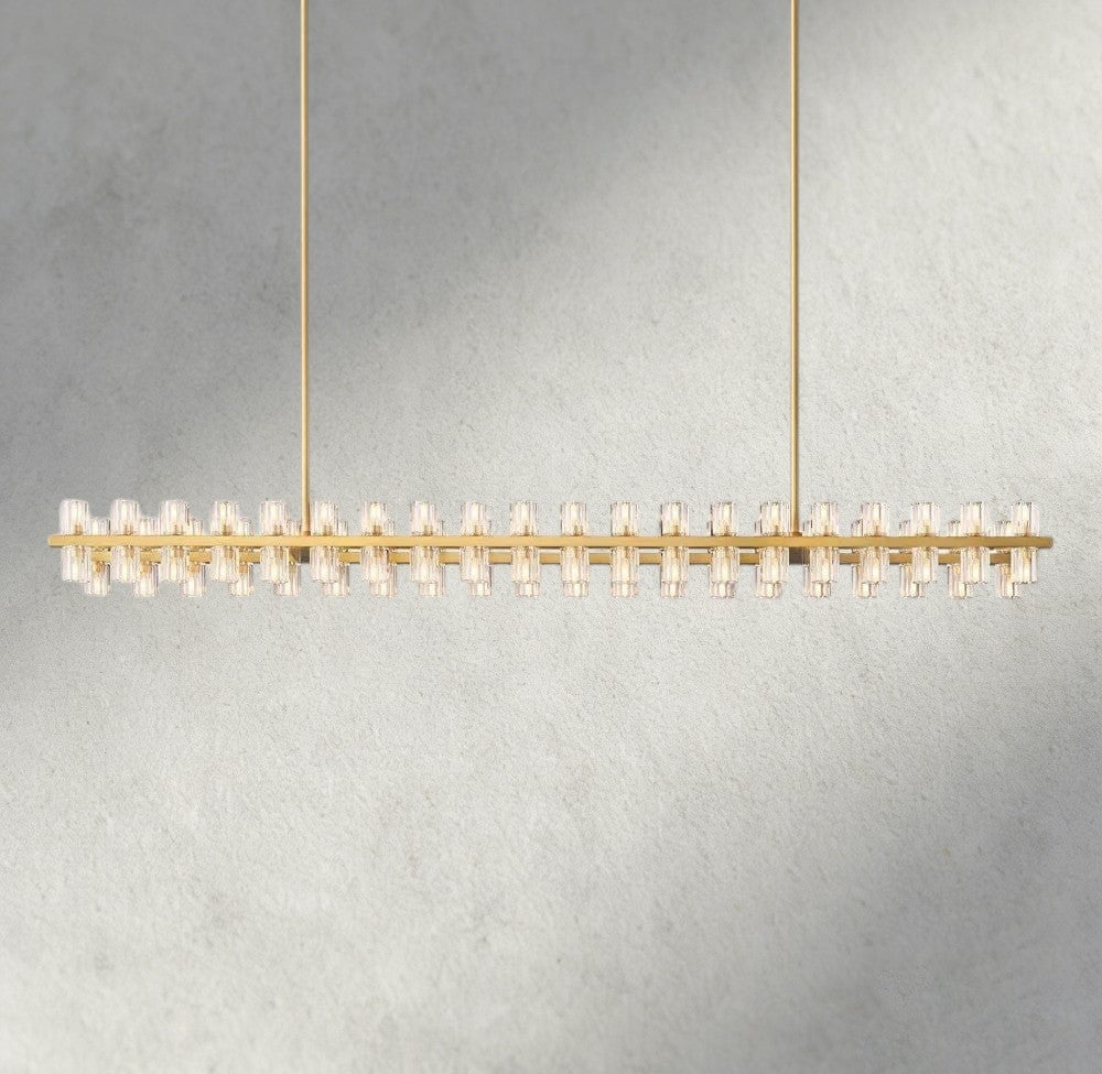 72" / Brass Arcachon LED Rectangular Chandelier 54", 72"