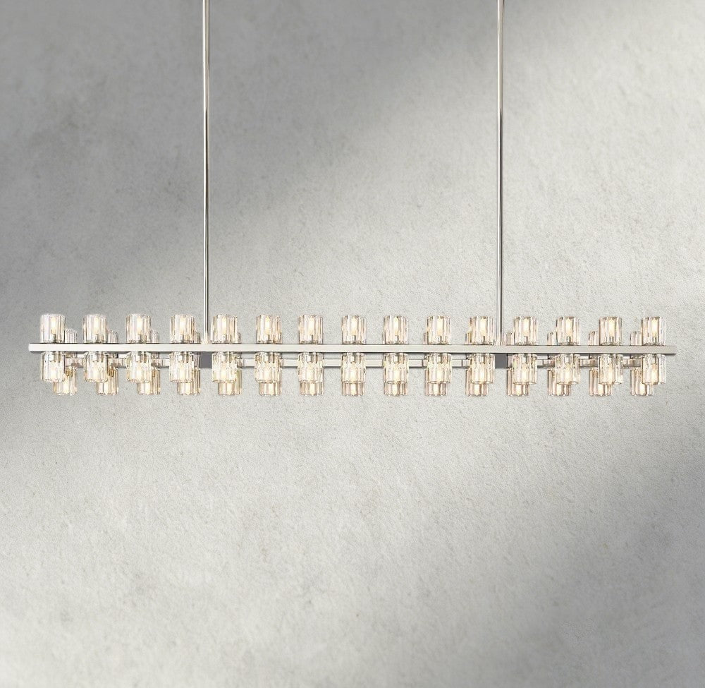 54" / Nickel Arcachon LED Rectangular Chandelier 54", 72"