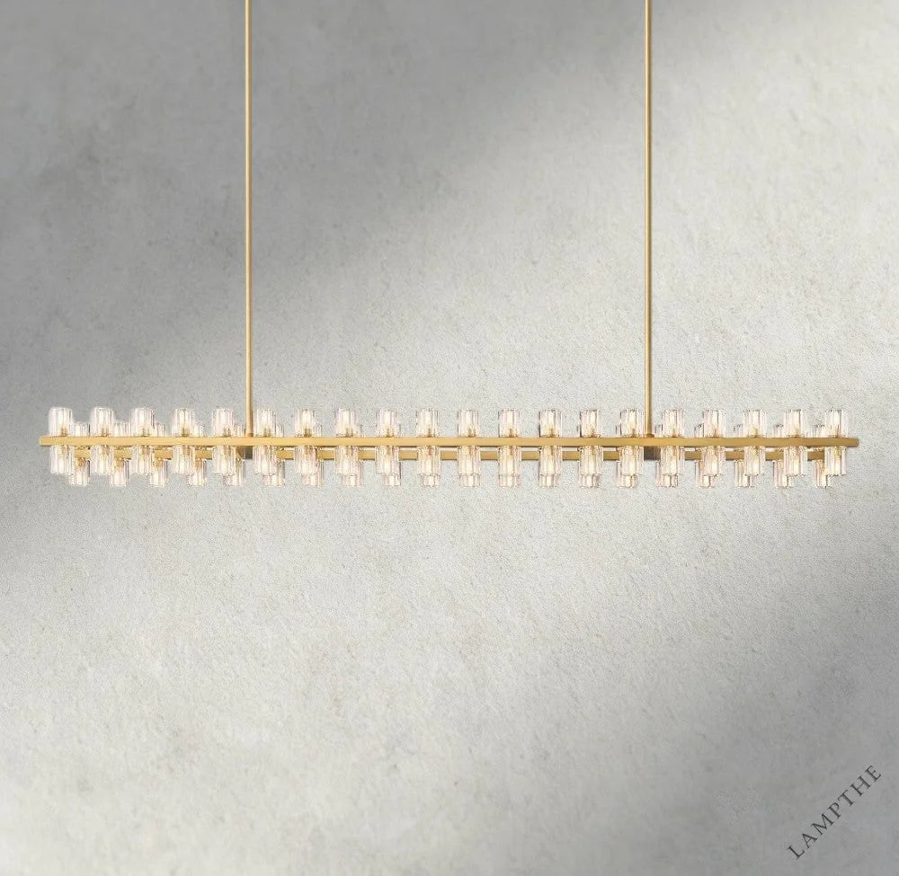 72" / Brass Arcachon LED Rectangular Chandelier 54", 72"
