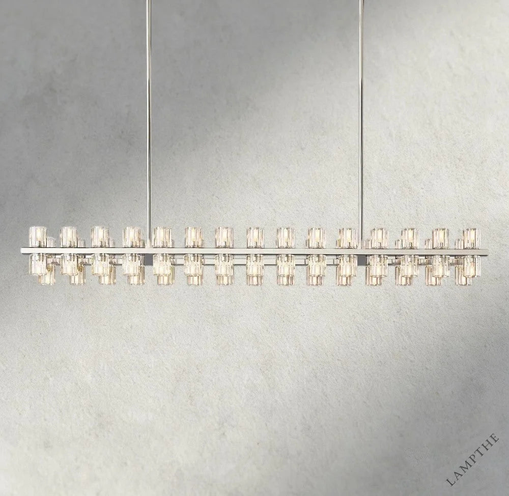 54" / Nickel Arcachon LED Rectangular Chandelier 54", 72"