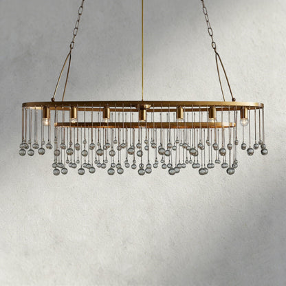 Brass Aubrey Oval Chandelier 52.5"