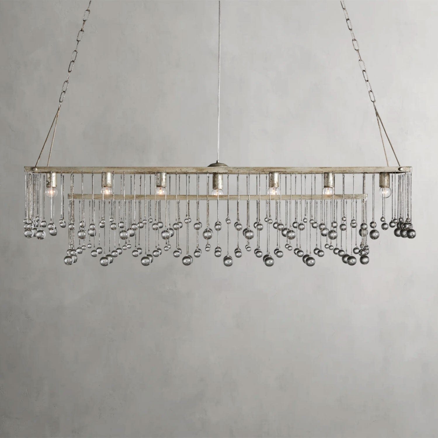 47" / Silver Aubrey Rectangular Chandelier 47", 60"