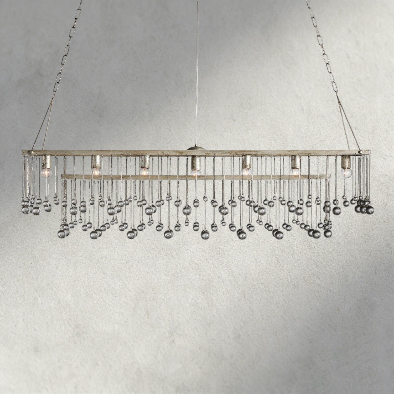 47" / Silver Aubrey Rectangular Chandelier 47", 60"