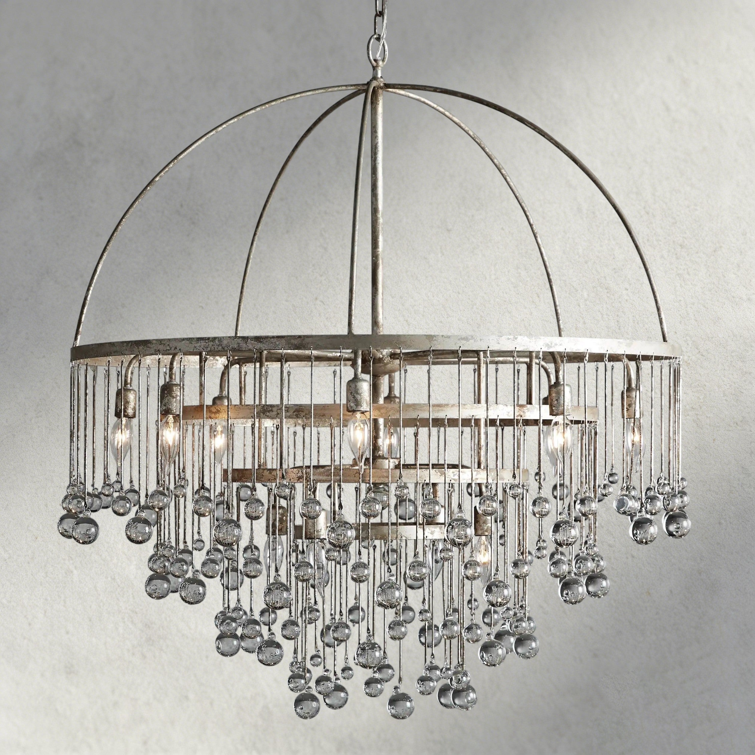 4-TIER / Silver Aubrey Round Chandelier 2-TIER, 4-TIER