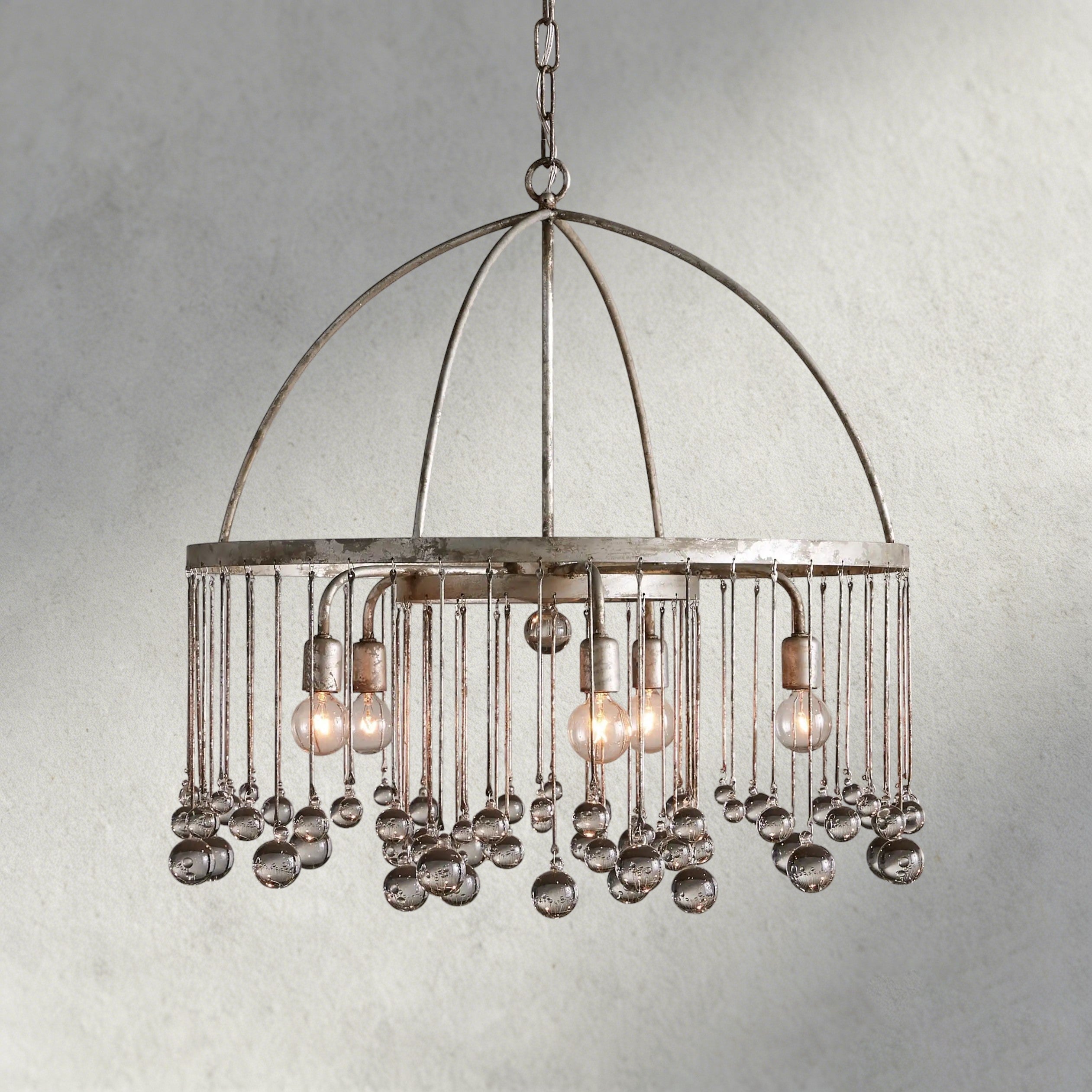 2-TIER / Silver Aubrey Round Chandelier 2-TIER, 4-TIER