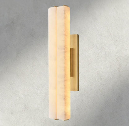 25" / Brass Audubon Alabaster Double Sconce