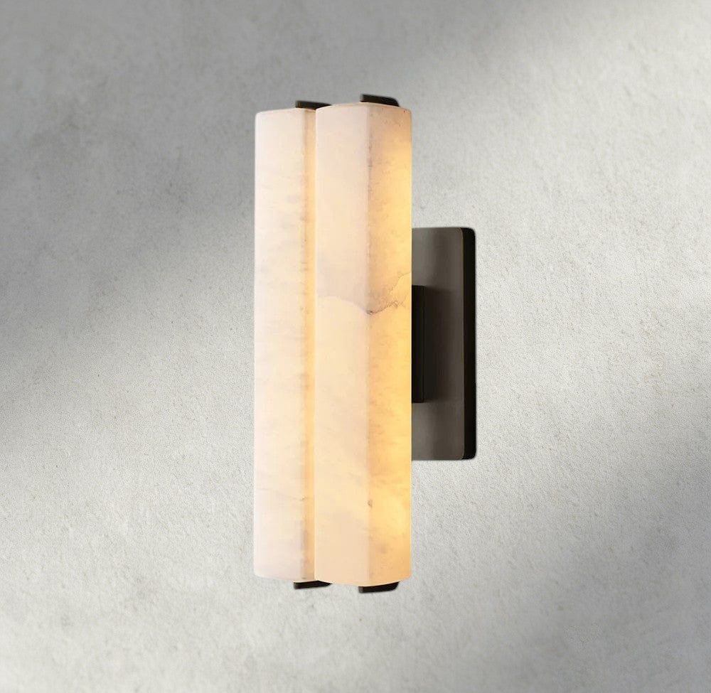 15" / Bronze Audubon Alabaster Double Sconce