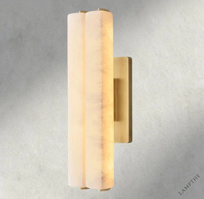 19" / Brass Audubon Alabaster Double Sconce