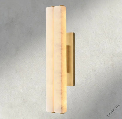 25" / Brass Audubon Alabaster Double Sconce