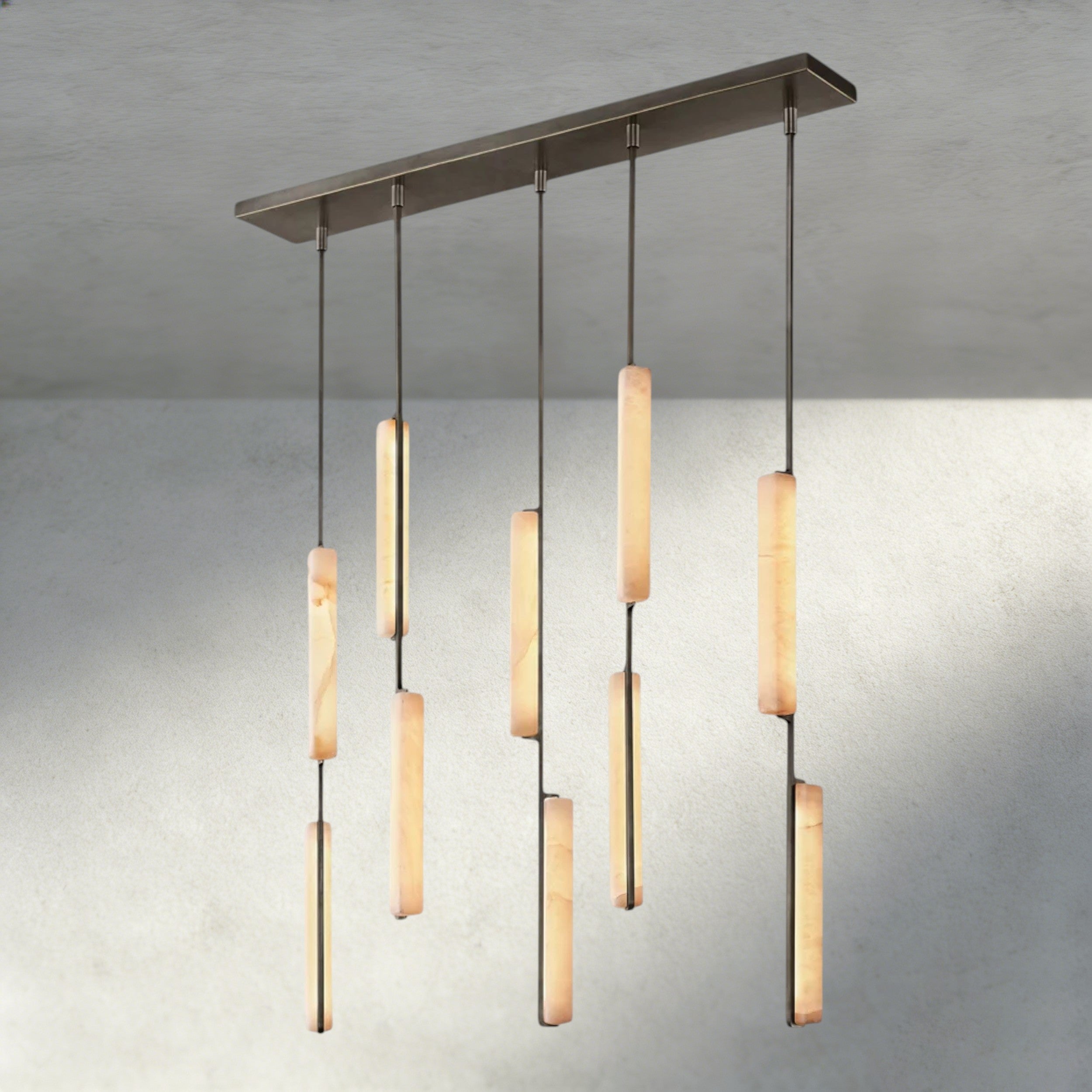 Audubon Alabaster Linear Chandelier 54"