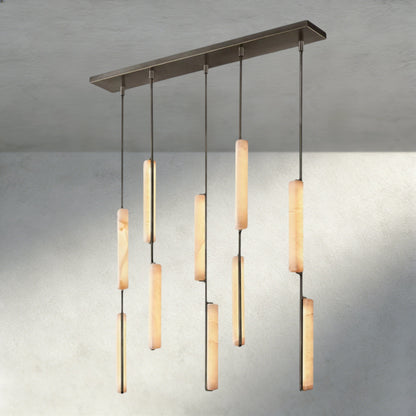 Audubon Alabaster Linear Chandelier 54"