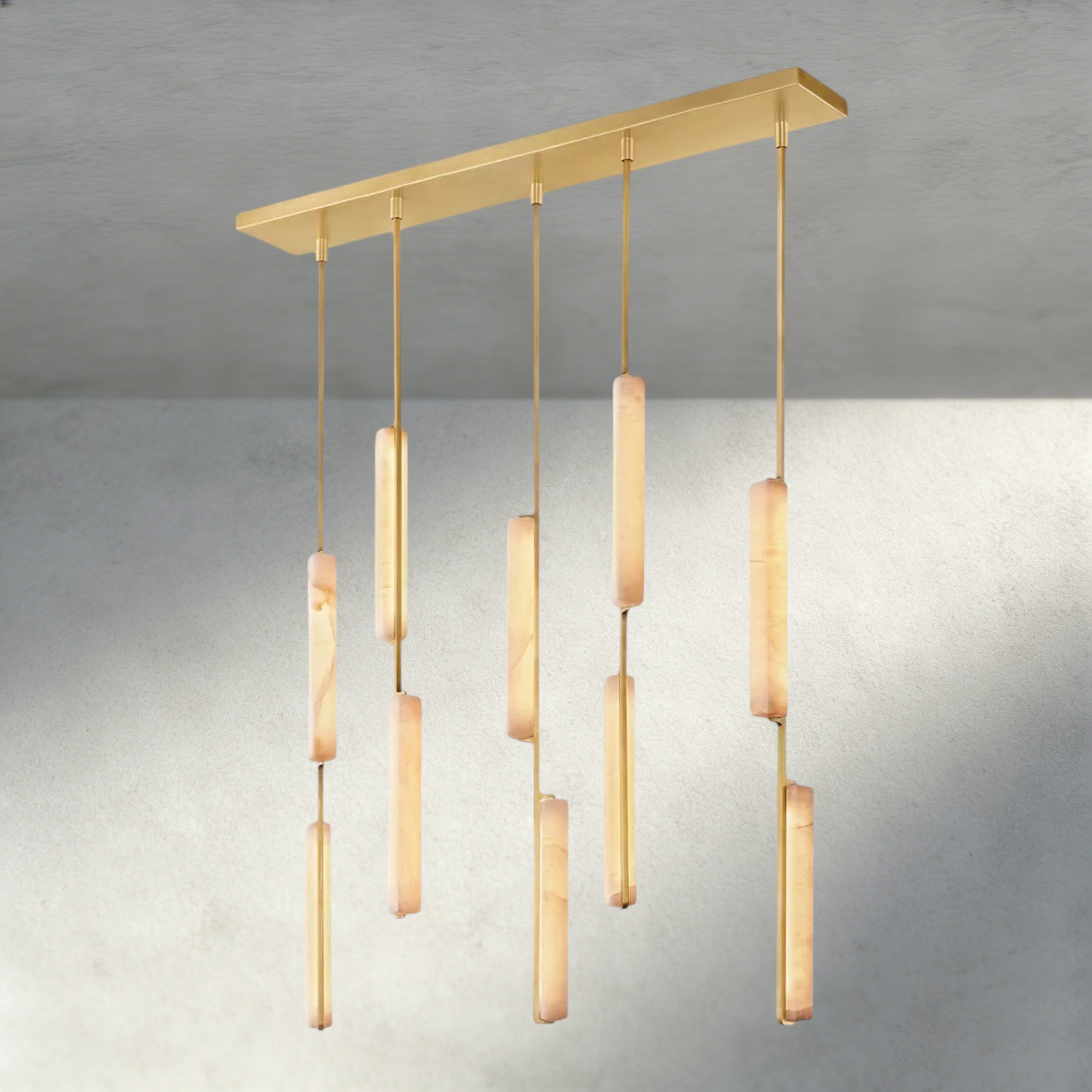 Audubon Alabaster Linear Chandelier 54"