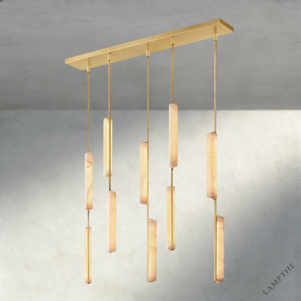Audubon Alabaster Linear Chandelier 54"