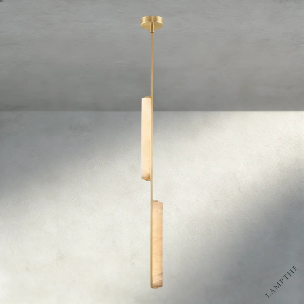 Brass Audubon Alabaster Pendant