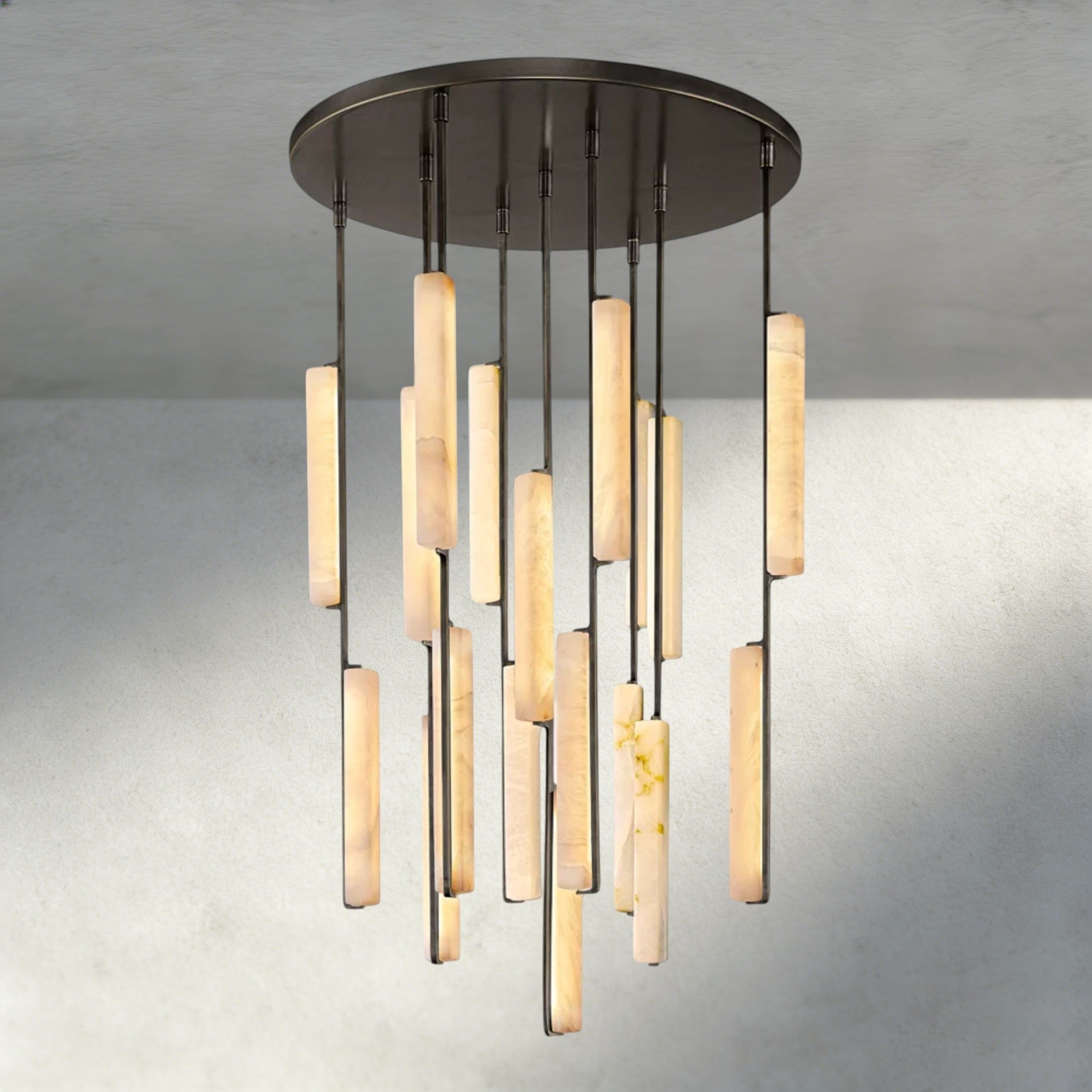 40" / Bronze Audubon Alabaster Round Chandelier 24", 40", 56"