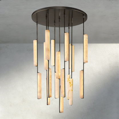 40" / Bronze Audubon Alabaster Round Chandelier 24", 40", 56"