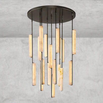 40" / Bronze Audubon Alabaster Round Chandelier 24", 40", 56"