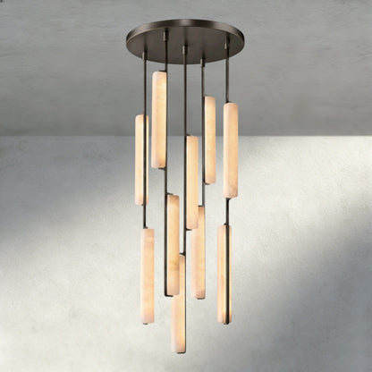 24" / Bronze Audubon Alabaster Round Chandelier 24", 40", 56"