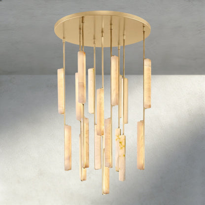 40" / Brass Audubon Alabaster Round Chandelier 24", 40", 56"
