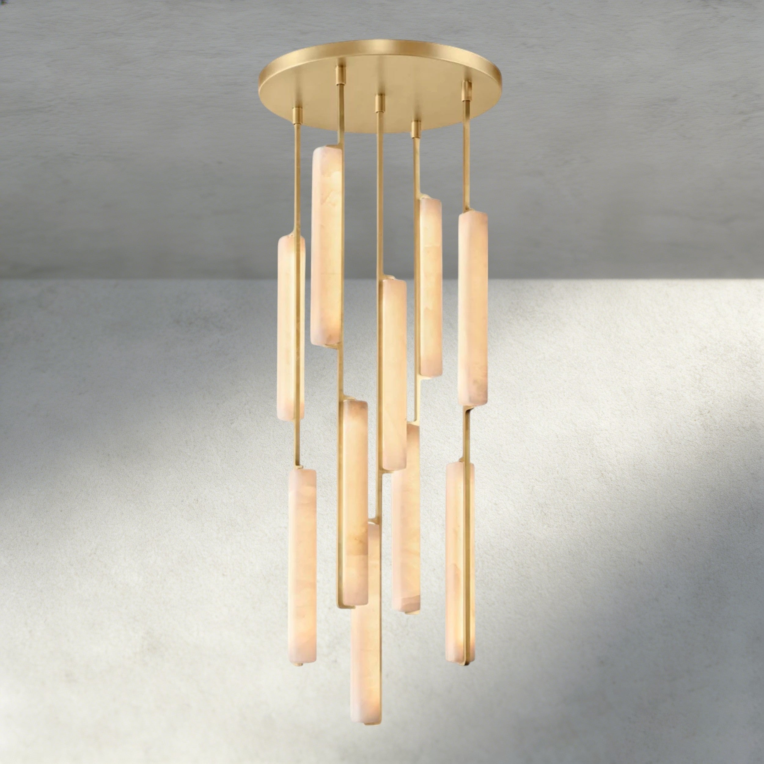 24" / Brass Audubon Alabaster Round Chandelier 24", 40", 56"