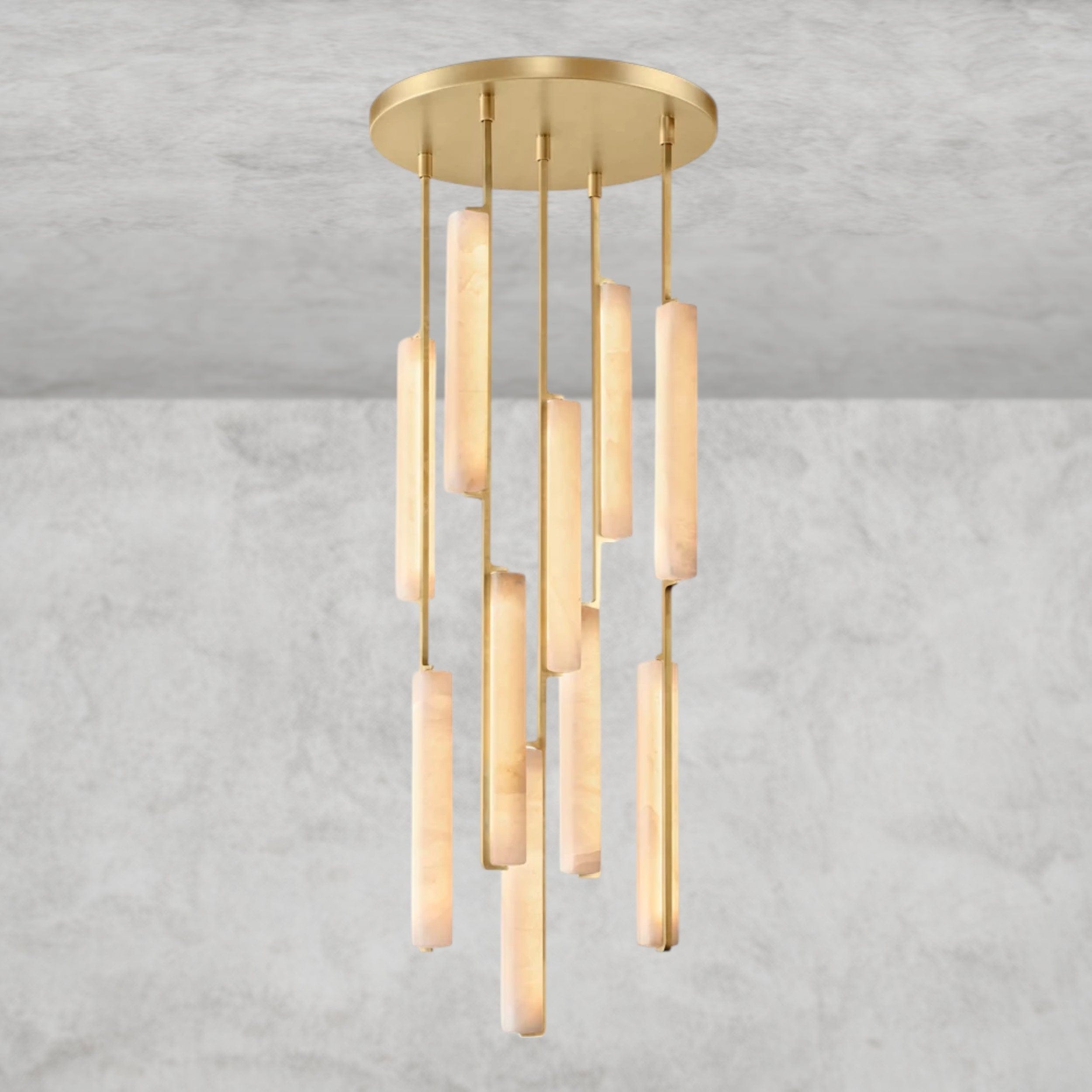 24" / Brass Audubon Alabaster Round Chandelier 24", 40", 56"