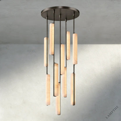 24" / Bronze Audubon Alabaster Round Chandelier 24", 40", 56"