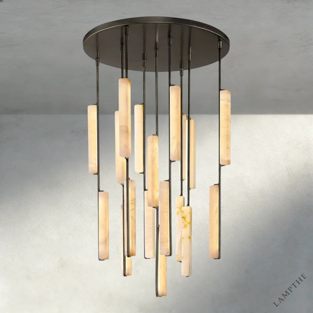 40" / Bronze Audubon Alabaster Round Chandelier 24", 40", 56"