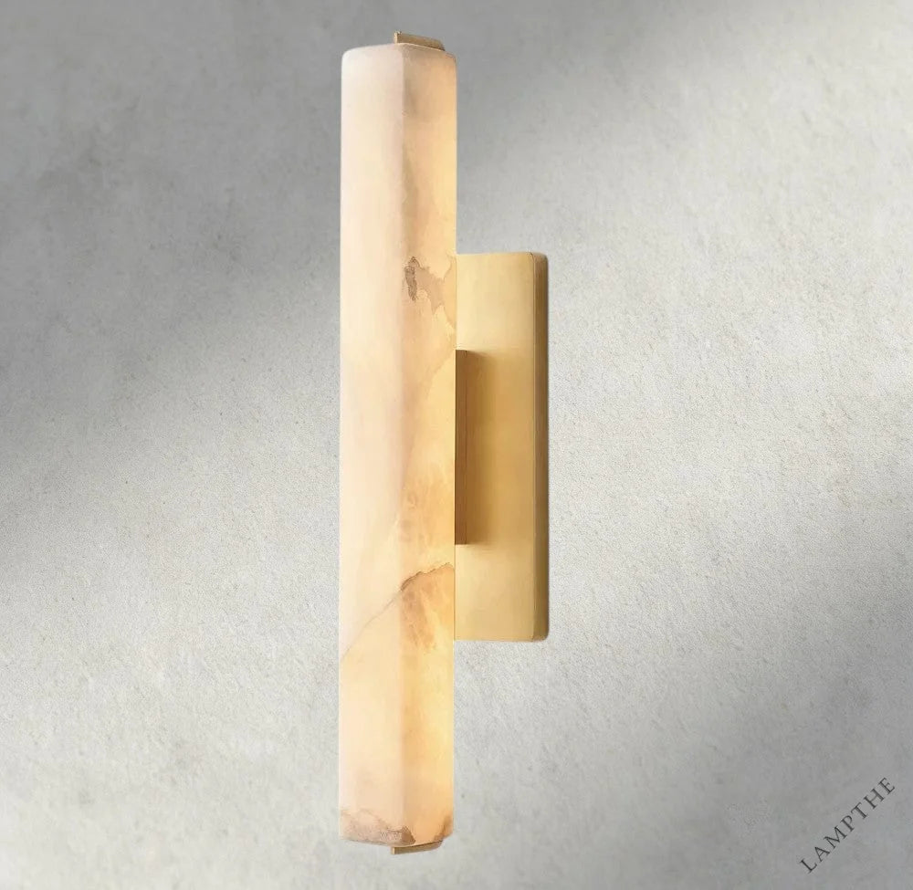 19" / Brass Audubon Alabaster Single Sconce