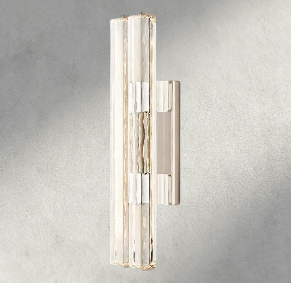 25“ / Nickel Audubon Crystal Double Sconce
