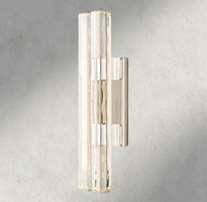 25“ / Nickel Audubon Crystal Double Sconce