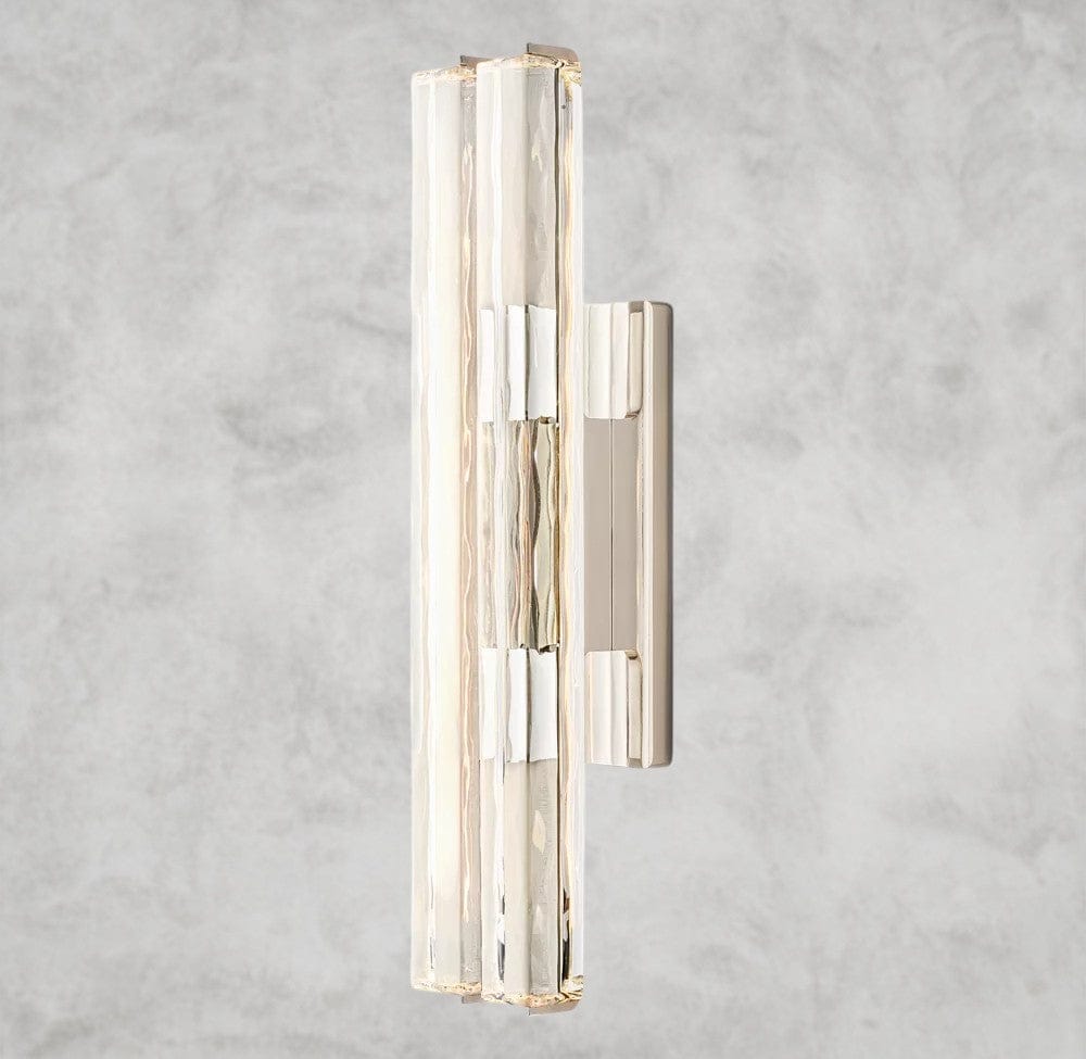 25“ / Nickel Audubon Crystal Double Sconce