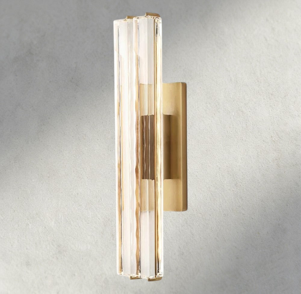 25“ / Brass Audubon Crystal Double Sconce