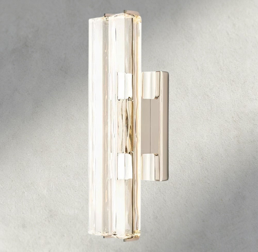 19" / Nickel Audubon Crystal Double Sconce