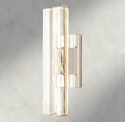 19" / Nickel Audubon Crystal Double Sconce