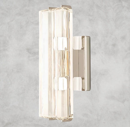 15" / Nickel Audubon Crystal Double Sconce