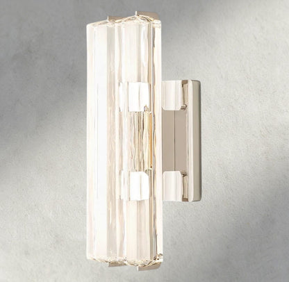 15" / Nickel Audubon Crystal Double Sconce