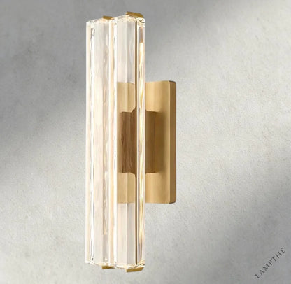 19" / Brass Audubon Crystal Double Sconce