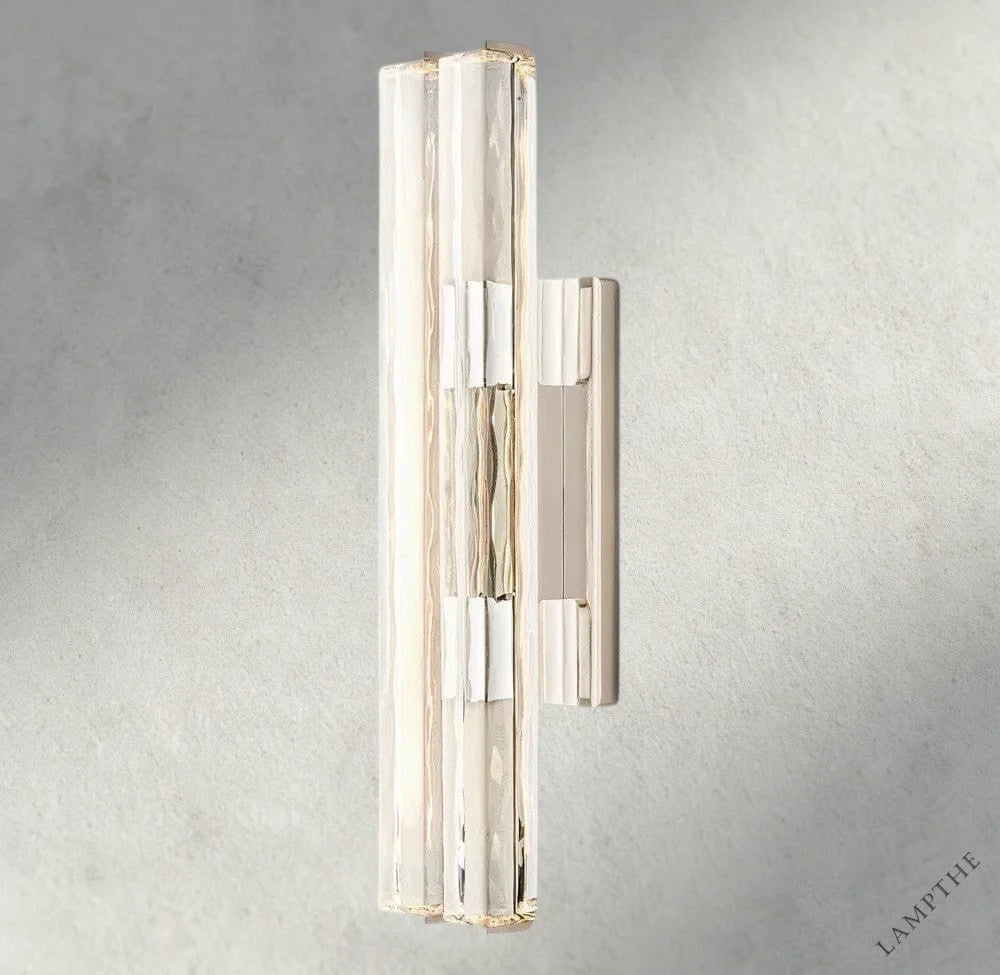 25“ / Nickel Audubon Crystal Double Sconce