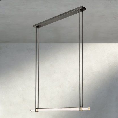 Audubon Crystal Linear Single Bar Chandelier