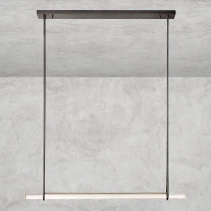 Bronze Audubon Crystal Linear Single Bar Chandelier