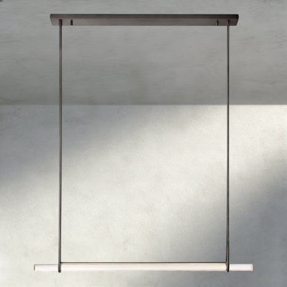 Bronze Audubon Crystal Linear Single Bar Chandelier