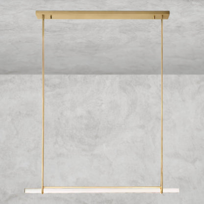 Brass Audubon Crystal Linear Single Bar Chandelier