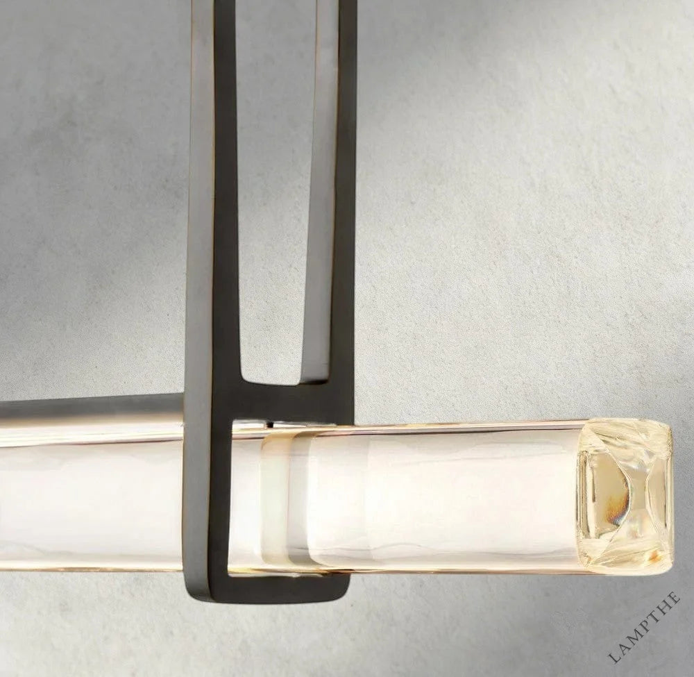 Audubon Crystal Linear Single Bar Chandelier