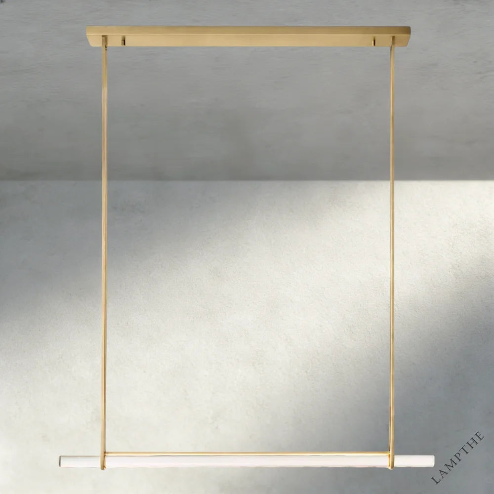 Brass Audubon Crystal Linear Single Bar Chandelier